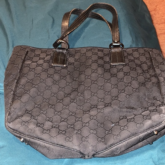 Gucci Ladies Black Canvas Tote - Picture 2 of 8